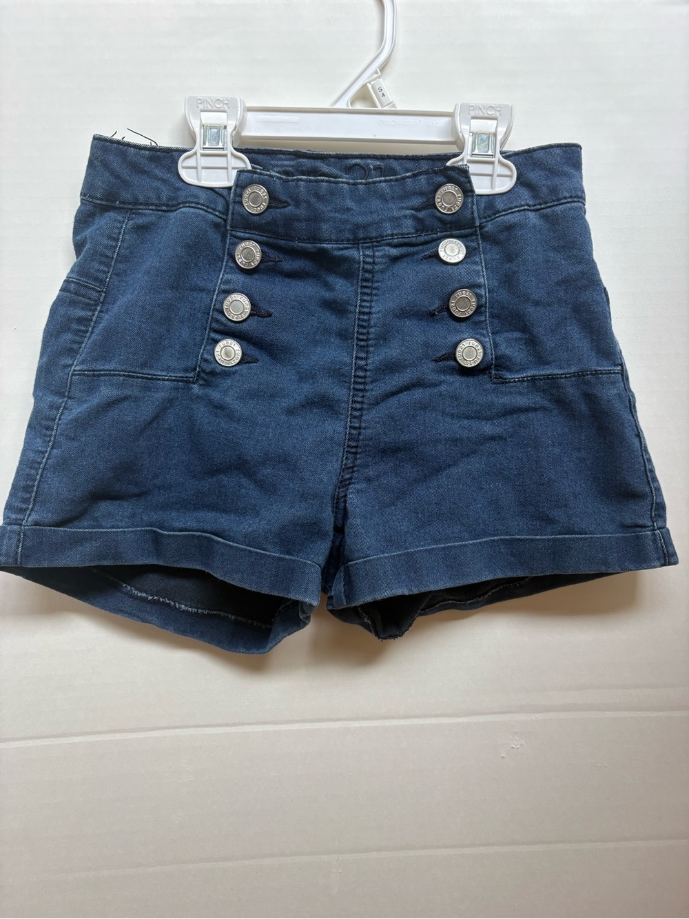 Navy Boho Button Women's Shorts Size 0